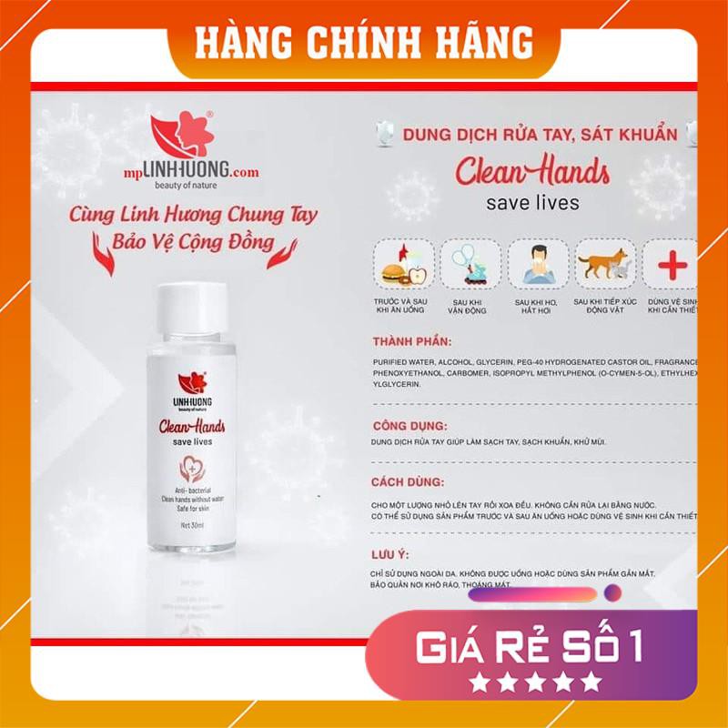 Nước rửa tay khô sát khuẩn linh hương xuất xứ công ty TNHH đầu tư thương mại Thái Hương | BigBuy360 - bigbuy360.vn