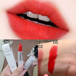Son Kiko Konscious Vegan Lipstick màu 05 cam đỏ quyến rũ tươi sáng