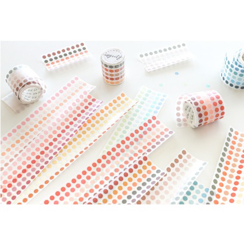Cuộn nhãn dán chấm bi washi tape trang trí nhật ký/album DIY - MyNa Mart