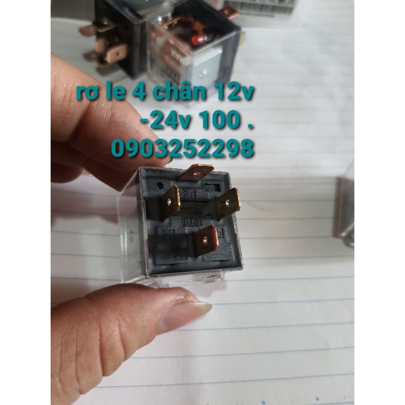 [Mã LIFEAU5SALE giảm 20k đơn 50k] rơ le - relay 12v -24v 4 chân - 5 chân 100 chế lắp cho còi ,đèn