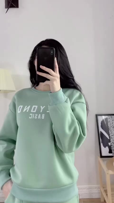 Bộ nỉ nữ thu đông chất vải nỉ bông, Set đồ nữ thu đông quần áo dài tay trẻ trung phong cách Hàn Quốc | BigBuy360 - bigbuy360.vn