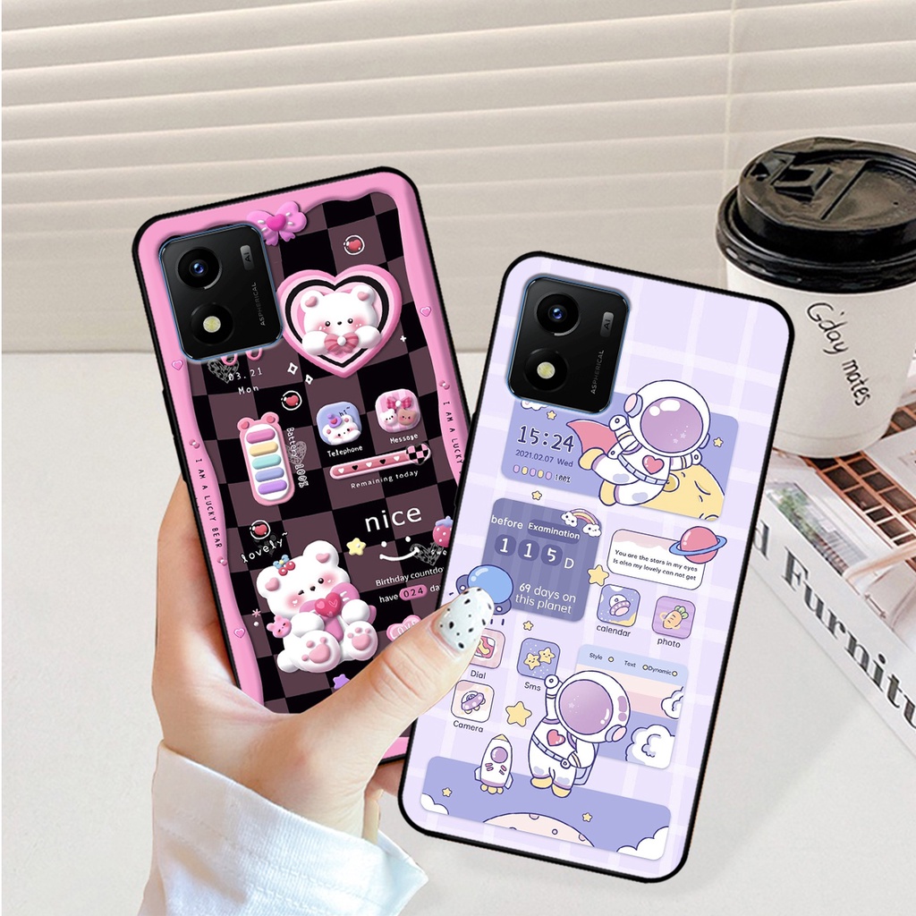 Ốp lưng Vivo Y01 hình gấu, vũ trụ ngân hà chibi. ốp chống sốc bền đẹp
