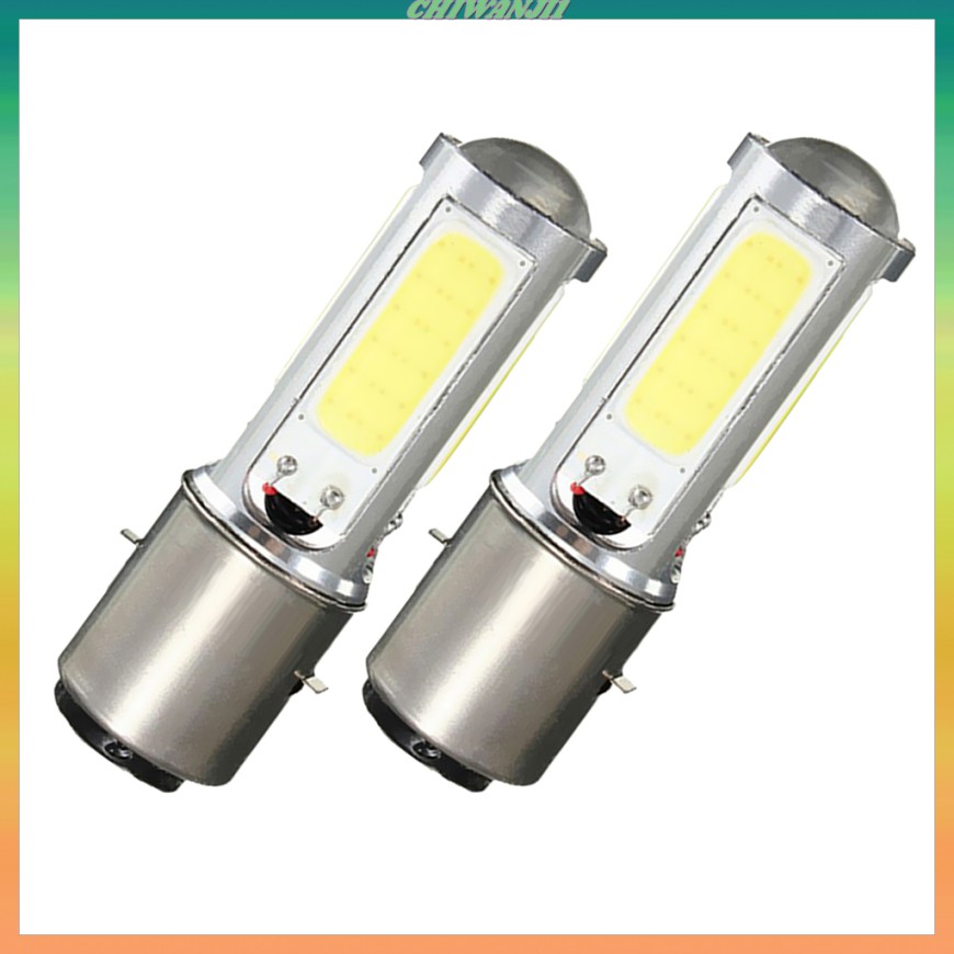 Đèn Pha Led Chiwanji1) 2x Ba20D H6 4 Cob Cho Xe Máy