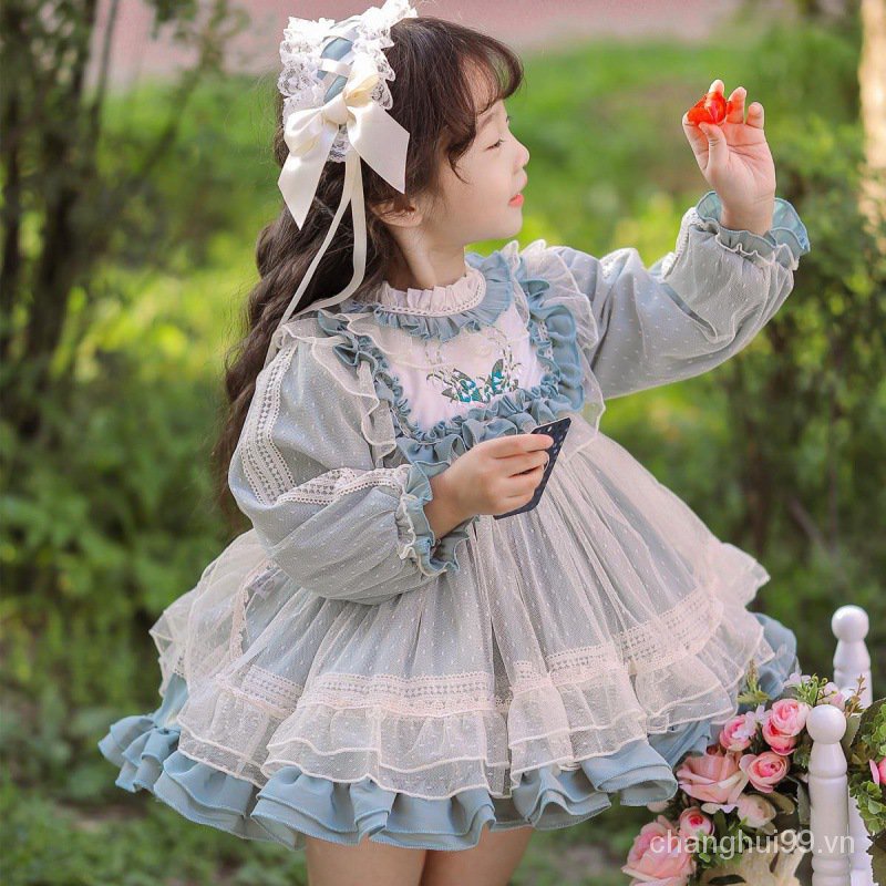 Đầm Công Chúa Lolita Cổ Điển 0XGF Cho Bé Gái