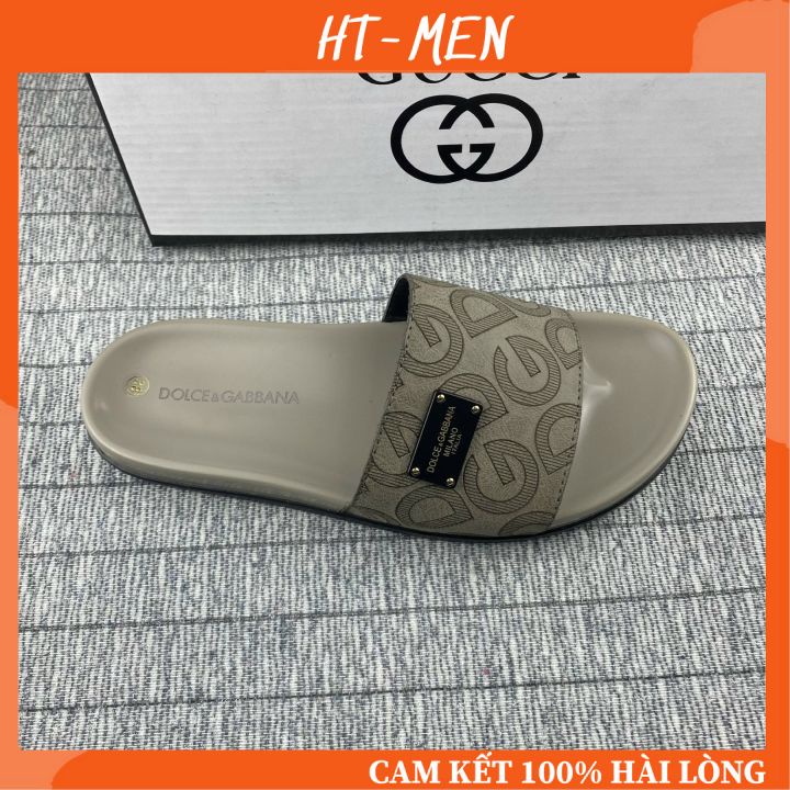 Dép Nam Quai Ngang Đế Cao Su Chống Trơn Cao Cấp Full Box
