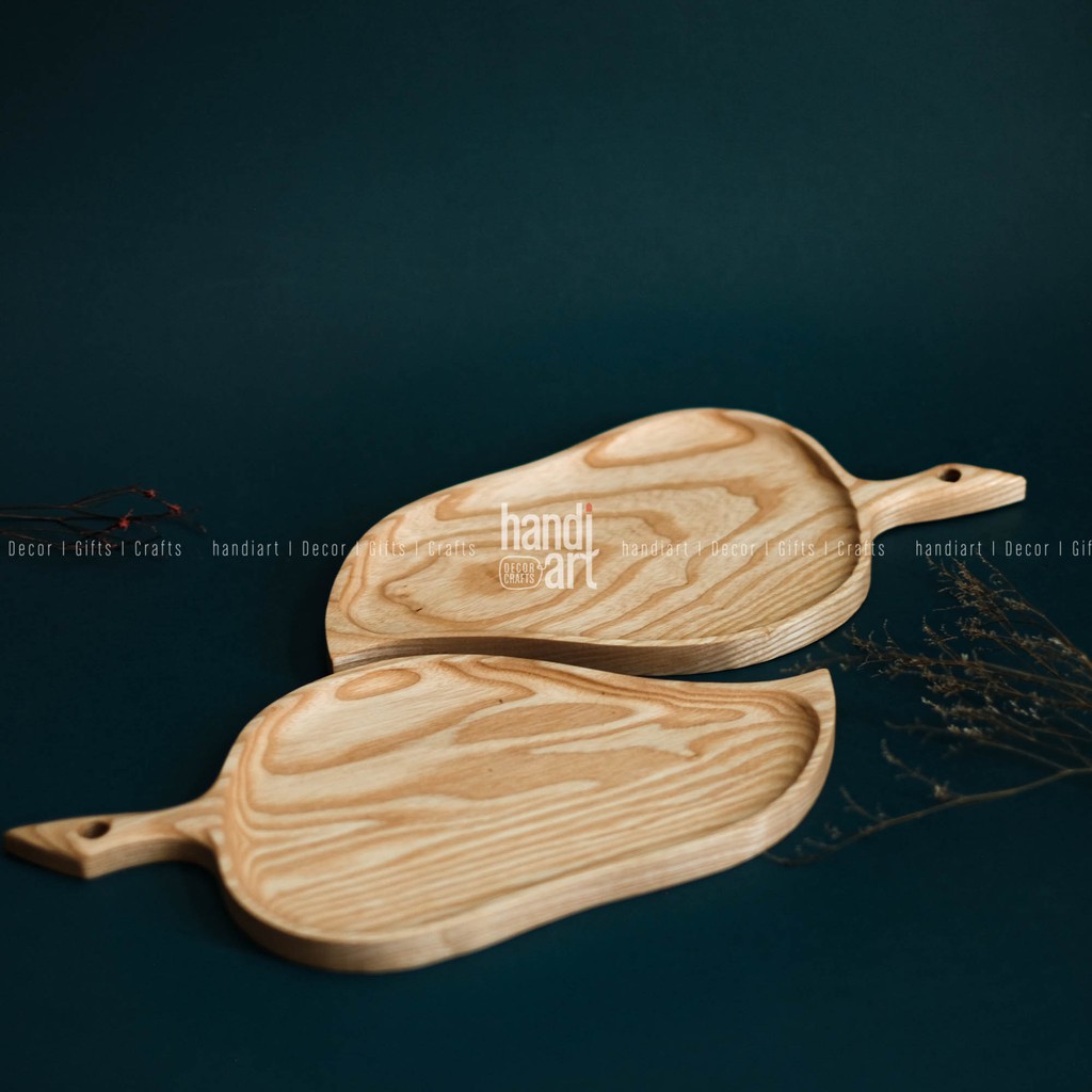 Khay gỗ chiếc lá - khay gỗ decor - Wooden tray