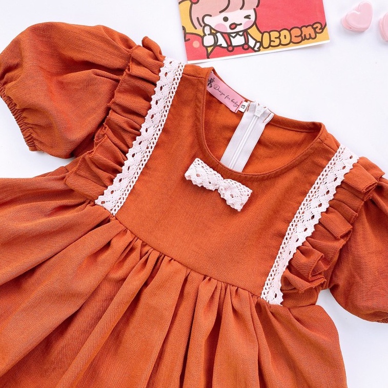 Váy Bé Gái Babydoll Viền Ren Size Từ 1 - 4 Tuổi MINTSCLOSET Mint's Closet - V563 - GV0062