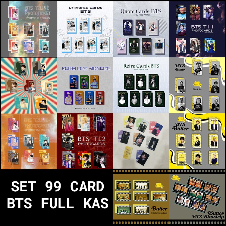 Hộp KIM LOẠI 7.5x11x4cm đựng được 100 card BTS Vintage và set 7 card BTS vintage, set 99 card BTS FULL BỘ SƯU TẬP KAS