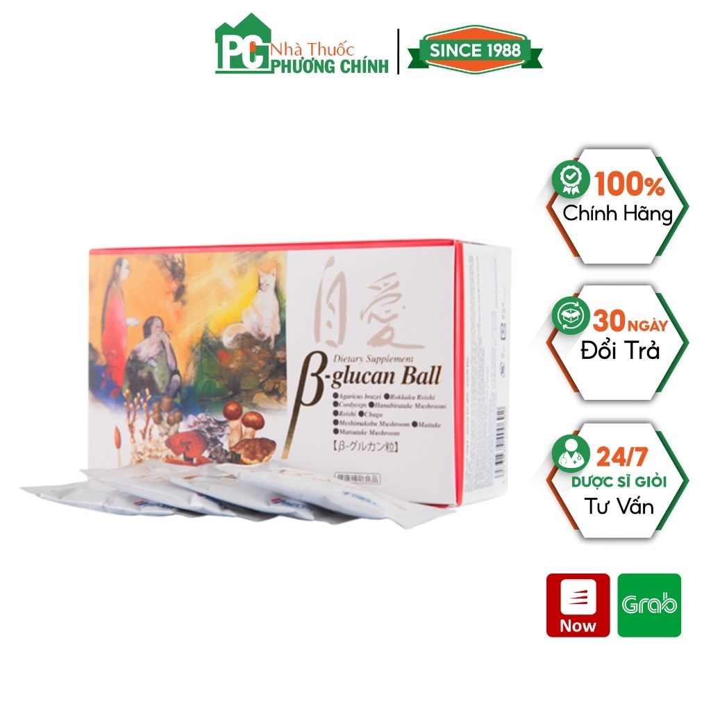 Beta Glucan Ball Umeken Nhật Bản Giúp Tăng Cường Hệ Miễn Dịch &amp; Phòng Ngừa Ung Thư (Hộp 30 Gói)