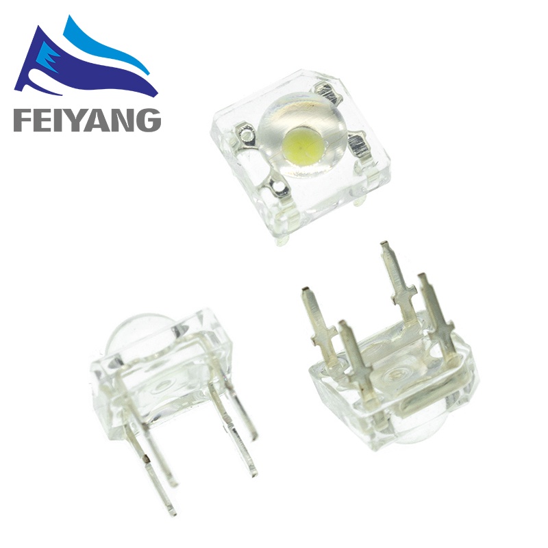 Set 10 Đèn LED 5mm F5 5mm Siêu Sáng Trong Suốt 4 Pin Chuyên Dụng