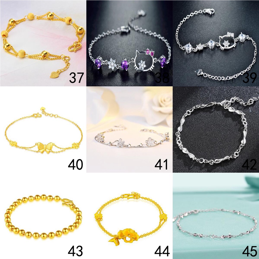 Vòng tay mạ bạc 925 50 mẫu tùy chọn thời trang Hàn Quốc S003