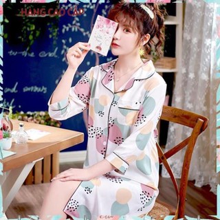 Đầm ngủ lụa dễ thương đầm sơ mi mặc nhà xinh xắn Thư Thư [HÀNG CAO CẤP] sexy