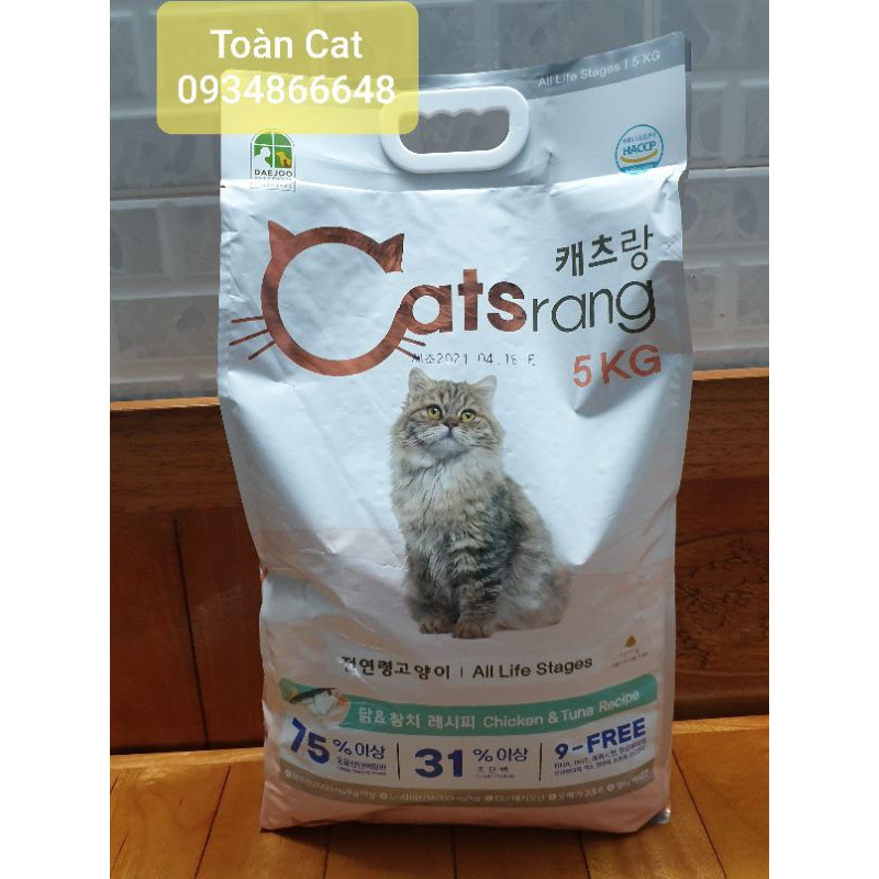 [Mã PET50K giảm Giảm 10% - Tối đa 50K đơn từ 250K] Hạt khô cho mèo Catsrang bao 5kg