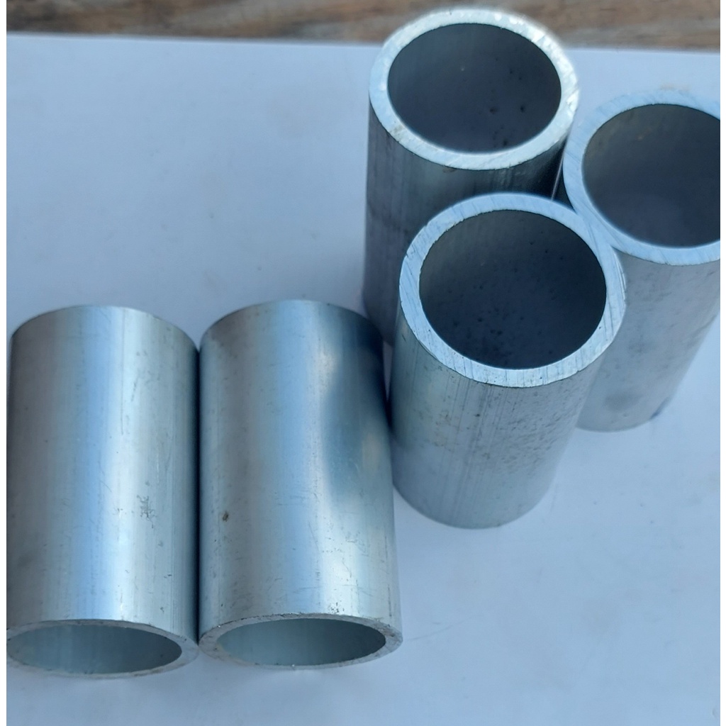 Combo 5 Nhôm ống Hàn Quốc sáng bóng kích thướt; phi 60mm x lỗ 50mm x dài 100mm phôi nhôm  tròn  thành dày 5mm