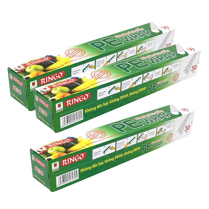 Bộ 3 hộp màng bọc thực phẩm Ringo 30cm x 30m. V803