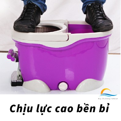 Bộ lau nhà 360 độ Thái Lan tự vắt Spin Mop Plus bàn đạp chân giặt vắt nhanh chóng hàng cao cấp HADU