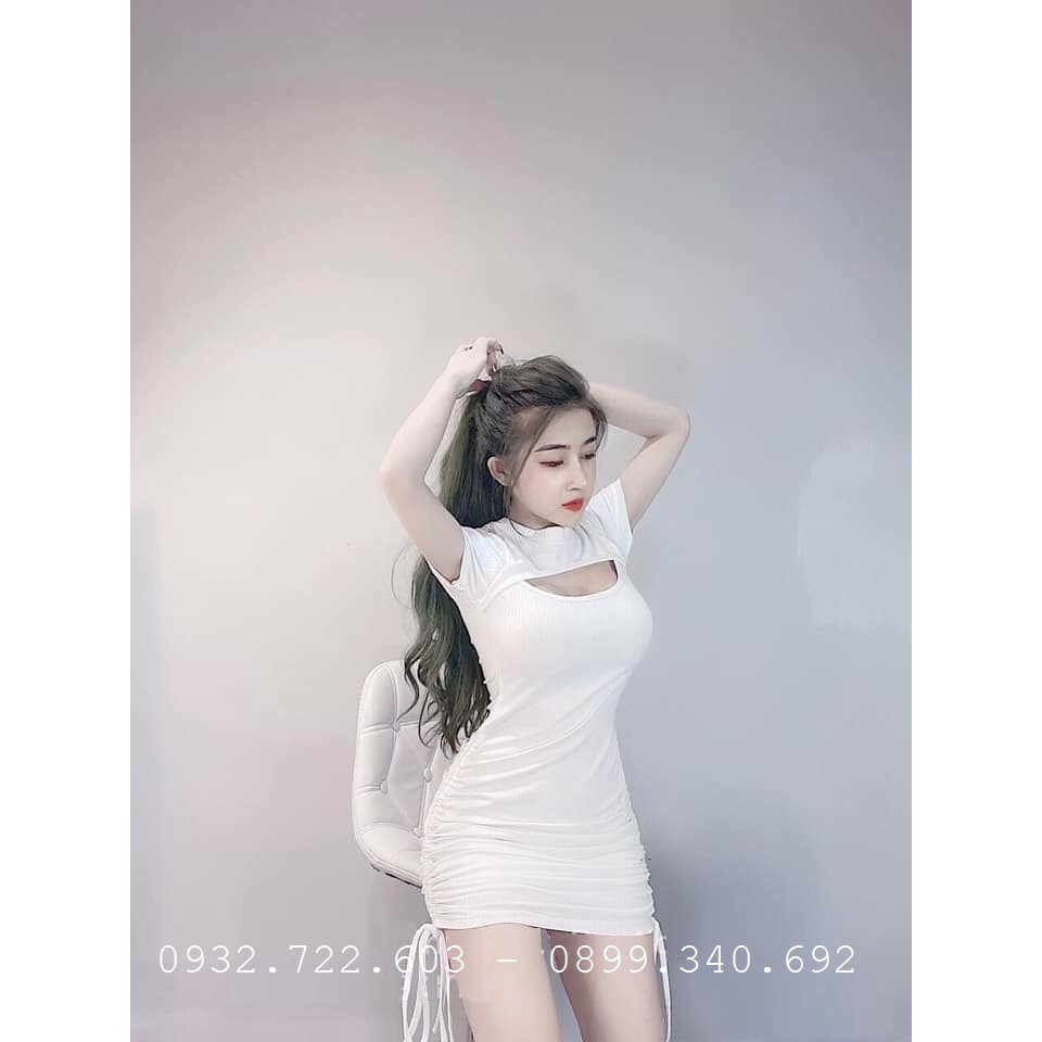 Đầm Body Rút Dây Khoét Ngực