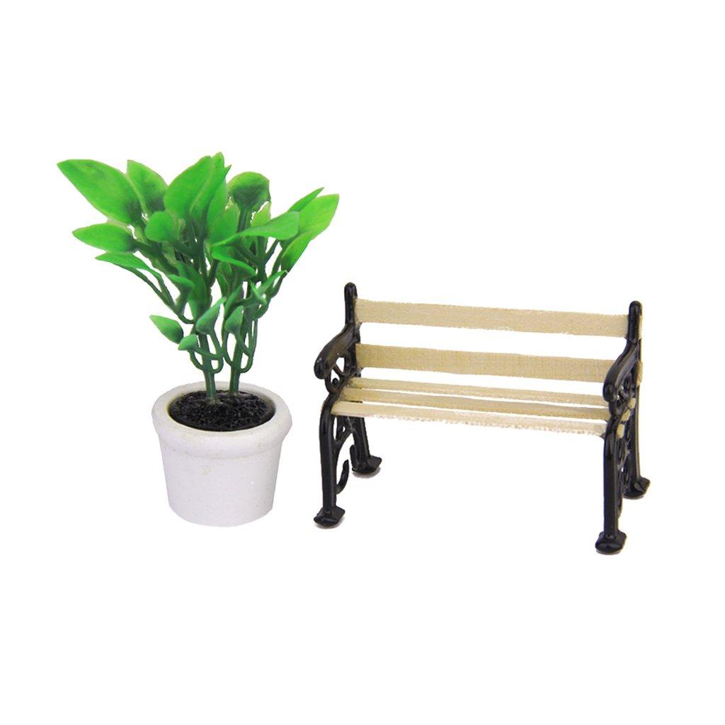 Đồ trang trí Ghế Dài Công Viên Bằng Gỗ Dùng Trang Trí Tiểu Cảnh
