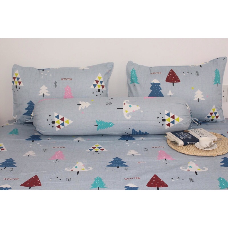 Drap Thắng Lợi, ga giường cao cấp cotton 100% chuẩn LOGO ( Cây thông xám)