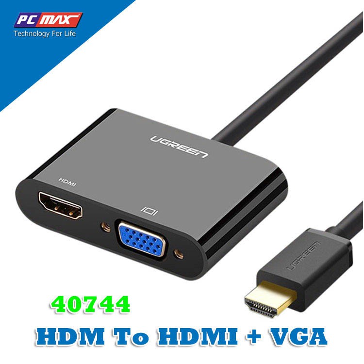HDMI to VGA + Audio , HDMI có nguồn phụ Ugreen 40744 - Hàng Chính Hãng