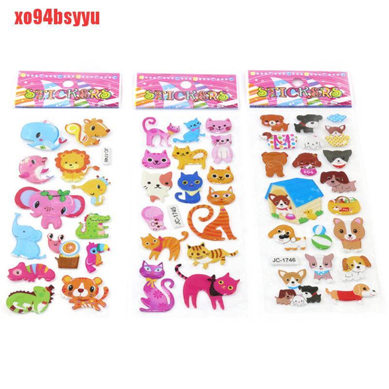 Set 5 Tờ Miếng Dán Bong Bóng Hình Động Vật 3D xo94bsyyu Dành Cho Bé