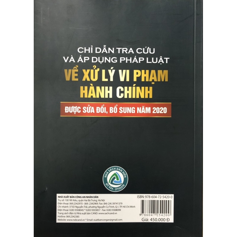 Sách Chỉ Dẫn Tra Cứu Và Áp Dụng Pháp Luật Về Xử Lý Vi Phạm Hành Chính Được Sửa Đổi Bổ Sung Năm 2020