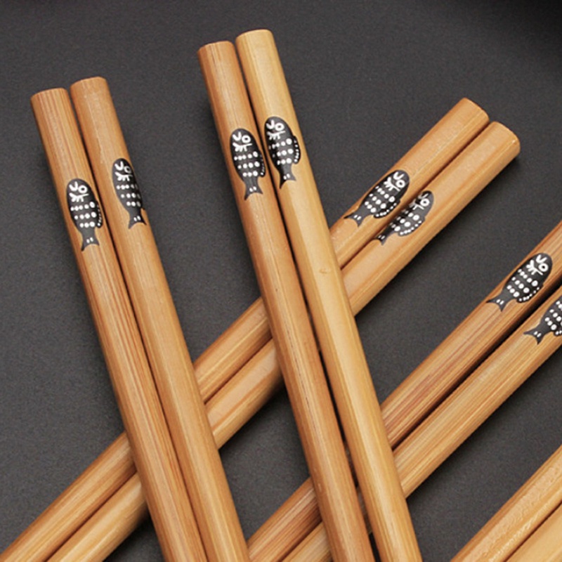 Jinfucha123 Set 5 Đôi Đũa Gỗ Phong Cách Nhật Bản