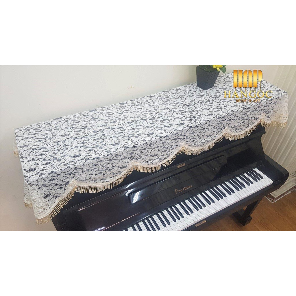 ĐẸP QUÁ TRỜI !Sản phẩm Khăn phủ đàn Piano chất liệu REN cao cấp, chế tác tinh xảo, màu TRẮNG