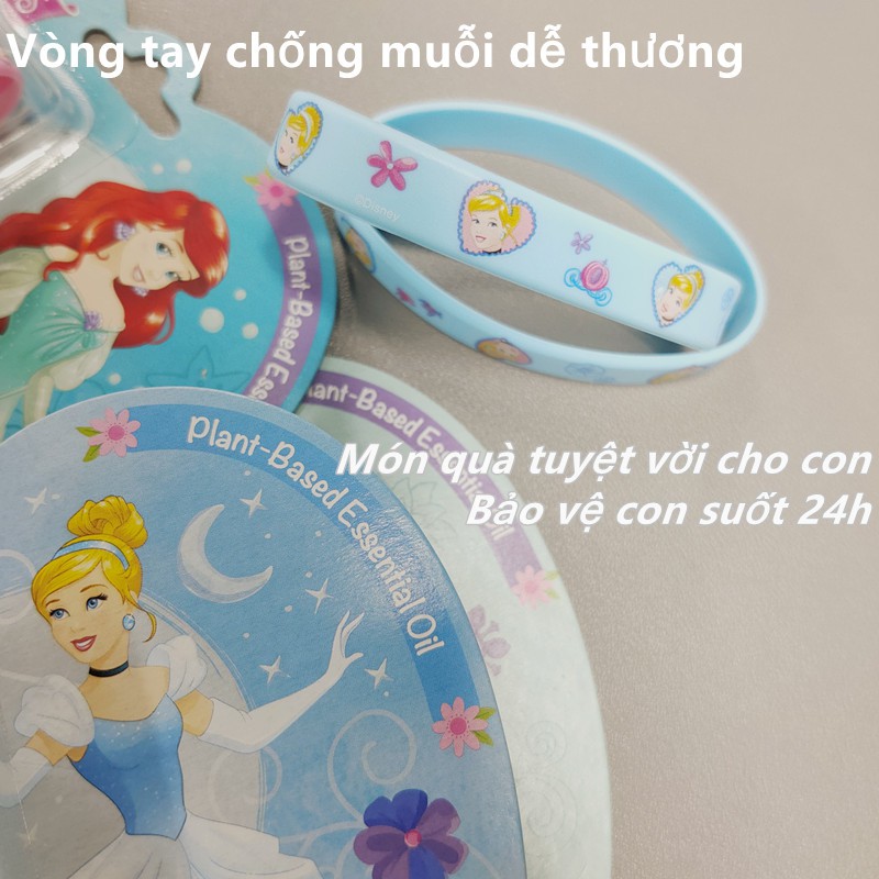 Xả Kho 1K- Set 2 Vòng Đuổi Muỗi DISNEY Chính Hãng bằng Tinh Dầu Đuổi Muỗi in hình công chúa Disney dễ thương Cho Bé