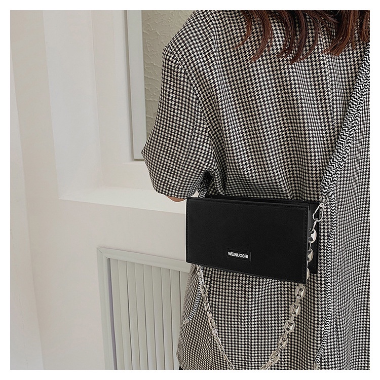 Túi đeo chéo JASMIN NOIR da PU phối dây xích thiết kế nhỏ gọn thời trang cao cấp cho nữ