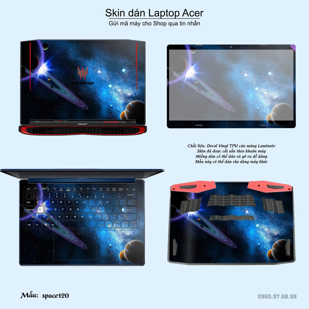 Skin dán Laptop Acer in hình không gian _nhiều mẫu 20 (inbox mã máy cho Shop)