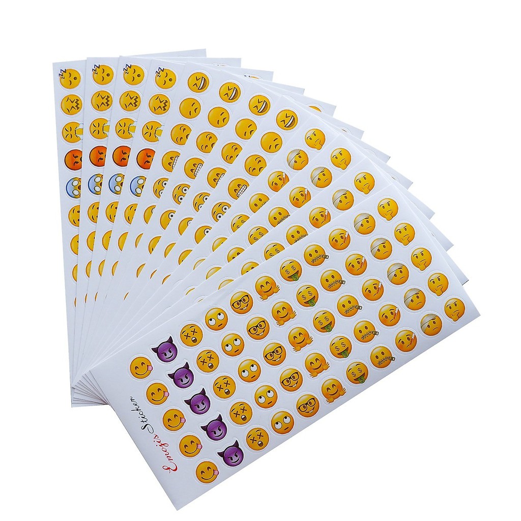 Bộ 12 tấm sticker trang trí (Emoji Stickers)