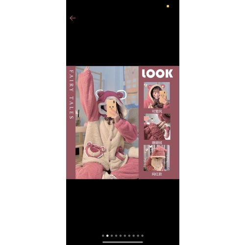 [ 𝐅𝐑𝐄𝐄 𝐒𝐇𝐈𝐏 ] SÉT LOOGN GẤU HỒNG SIÊU ĐẸP. VẢI LÔNG CỪU DẦY DẶN LẮM Ạ