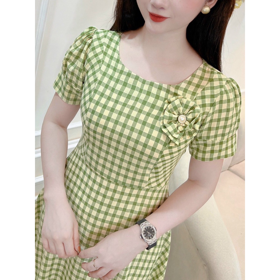 Mẫu Váy Caro Chất Lụa hawai. Thiết kế Mới nhất - Đơn Giản - Dễ Mặc - Nhưng Xinh Cực Luôn Ý Mã V3
