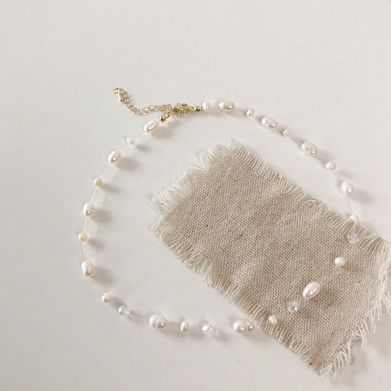 Vòng Cổ Choker Đính Hạt Ngọc Trai Nước Ngọt Tự Nhiên Cho Nữ