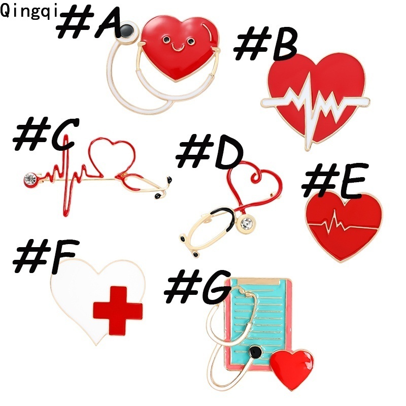 Ghim cài áo Miss Zoe hình ống nghe bác sĩ/ nhịp tim độc đáo