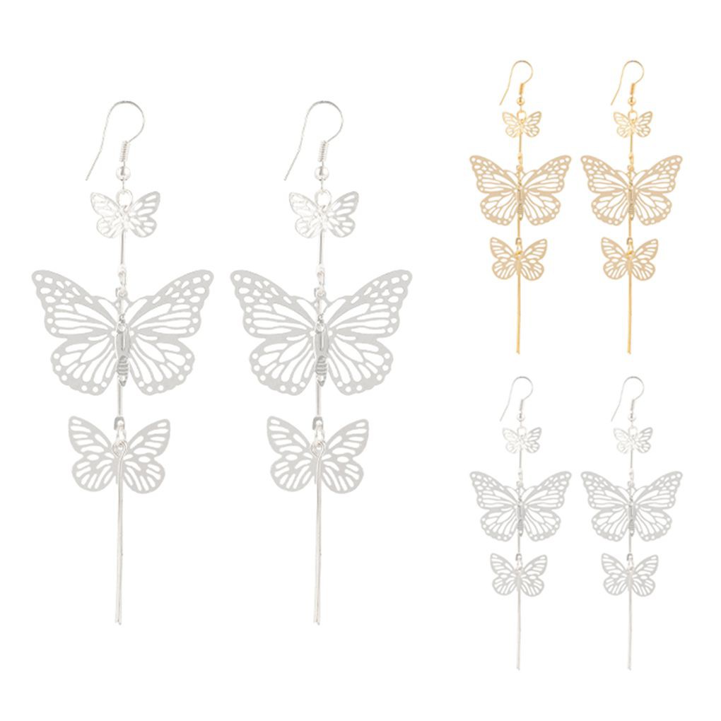 1 Đôi Bông Tai Dài Hình Bướm Quyến Rũ Dành Cho Nữ