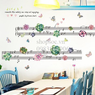 decal khuông nhạc hoa
