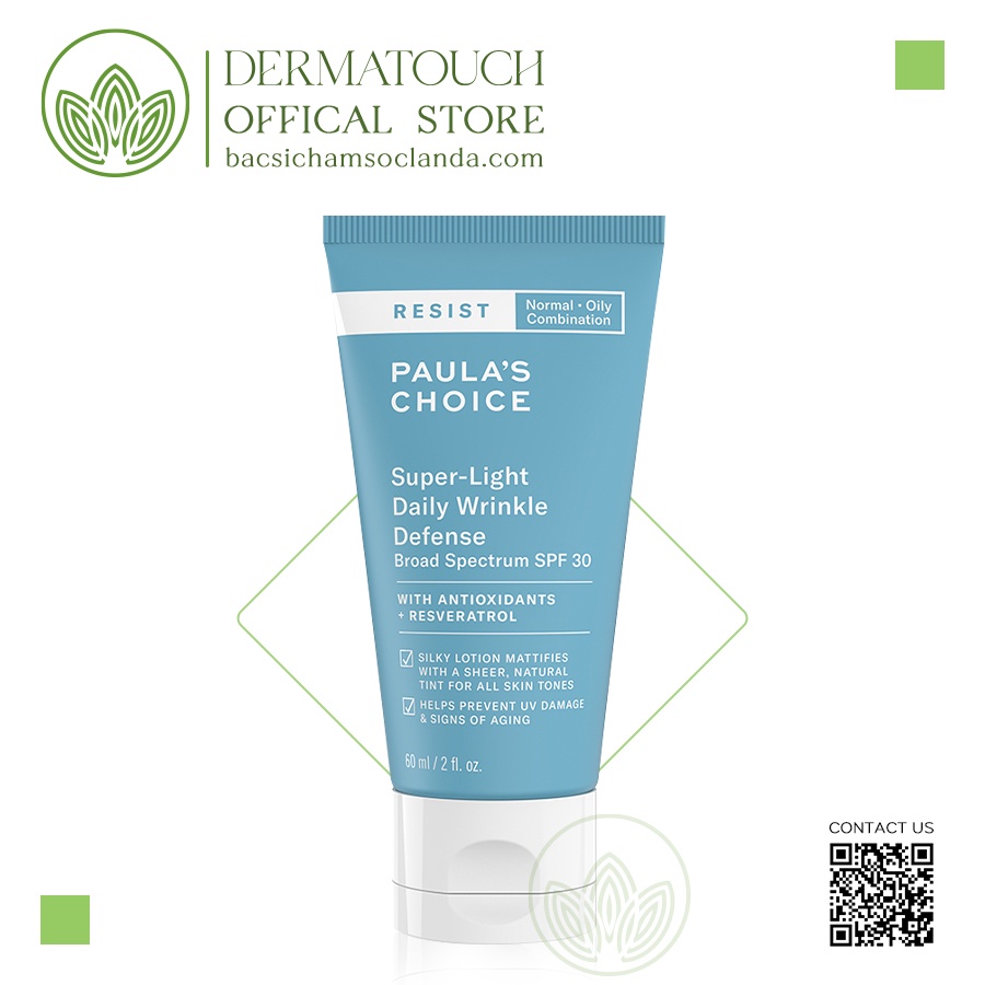 Kem dưỡng ngày chống nhăn siêu nhẹ Paula’s Choice Resist Super – Light Daily Wrinkle SPF30