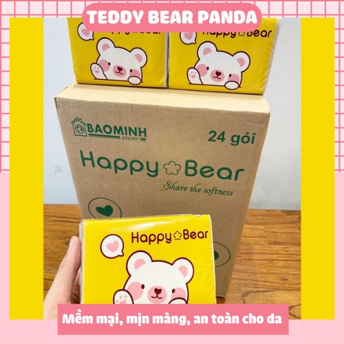 [Combo 2 Gói] Giấy rút Tre Happy Bear Vàng - Happy Bear