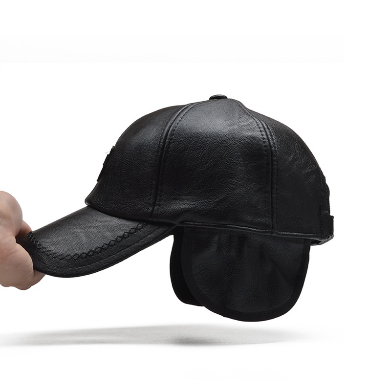 Mũ Lưỡi Trai Bằng Da PU Chất Lượng Cao Thời Trang Mùa Đông Cho Nam|Mũ Bóng Chày Nam