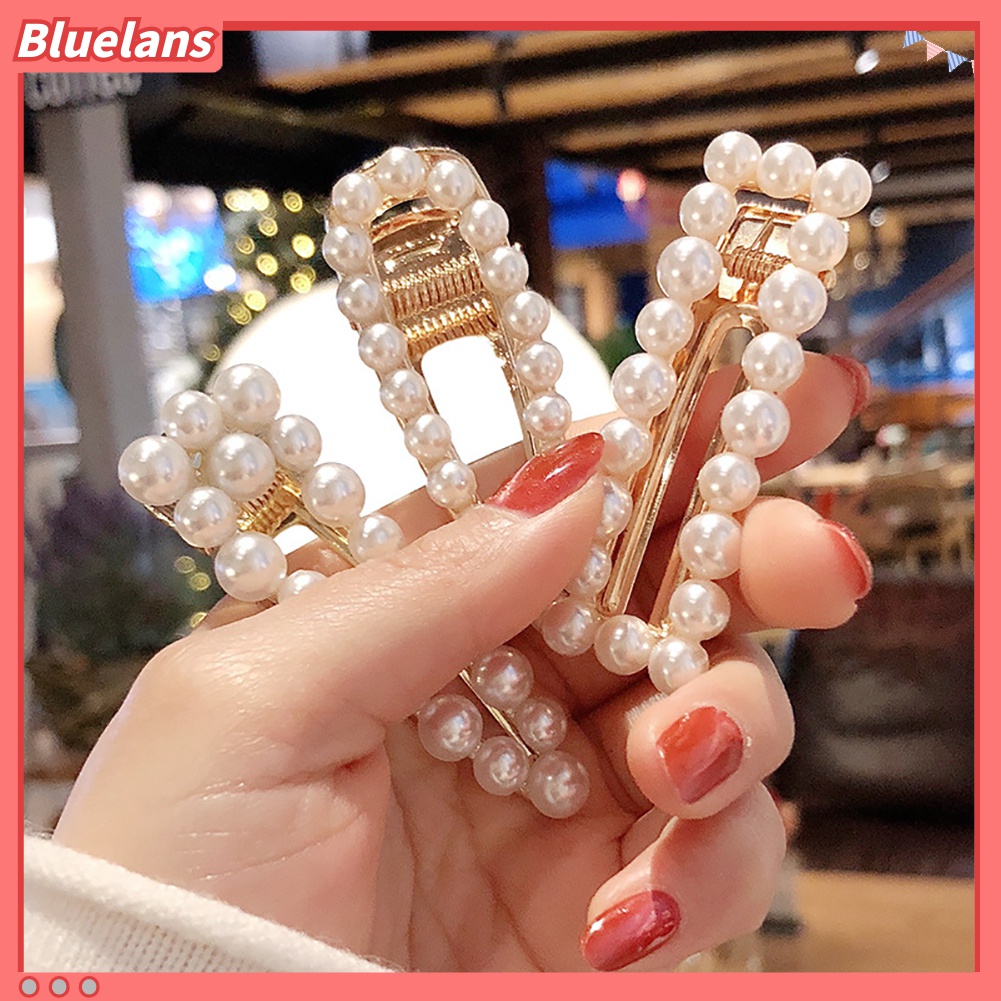 Kẹp tóc đính ngọc trai giả sang trọng