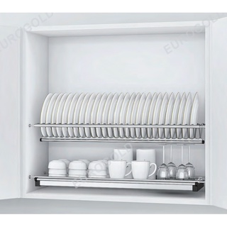 Kệ úp bát đĩa chữ V EUROGOLD Inox 304, giá để chén bát tủ trên, phụ kiện tủ bếp