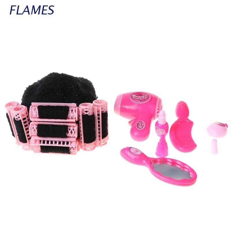 FL 1 Set Baby Photography Costume Funny Movie Style Landlady Cosplay Photo Shot Memorial Props Head Cover With Comb Hair Dryer Roller Cap Hat Newborn Girls Photos Studio
