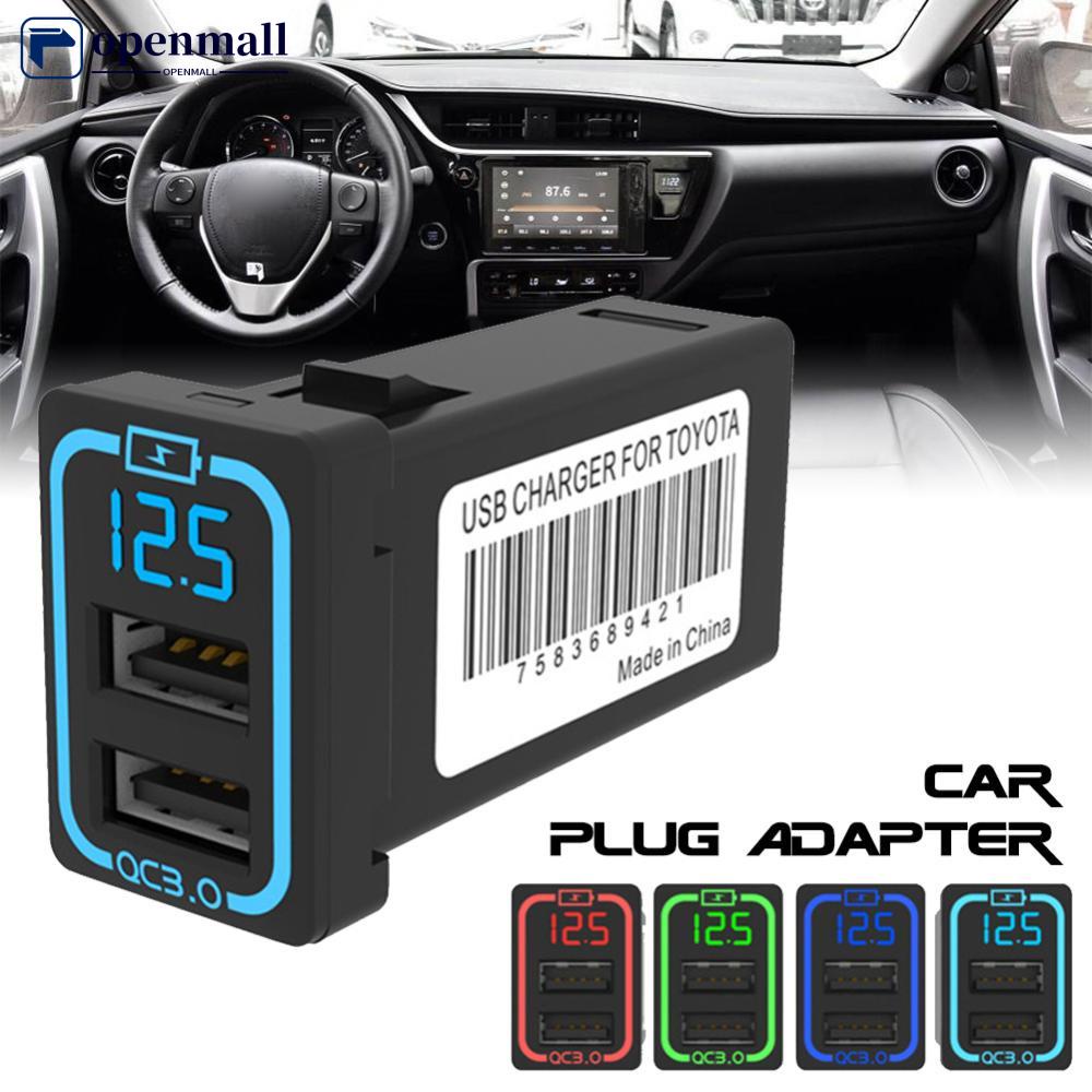 Cốc Sạc Nhanh QC3.0 USB Kép Có Màn Hình LED Hiển Thị LED Cho Xe Hơi Toyota good Dous B7U3