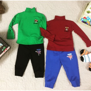 Combo 2 áo cotton len và 2 quần da cá ấm áp cho bé