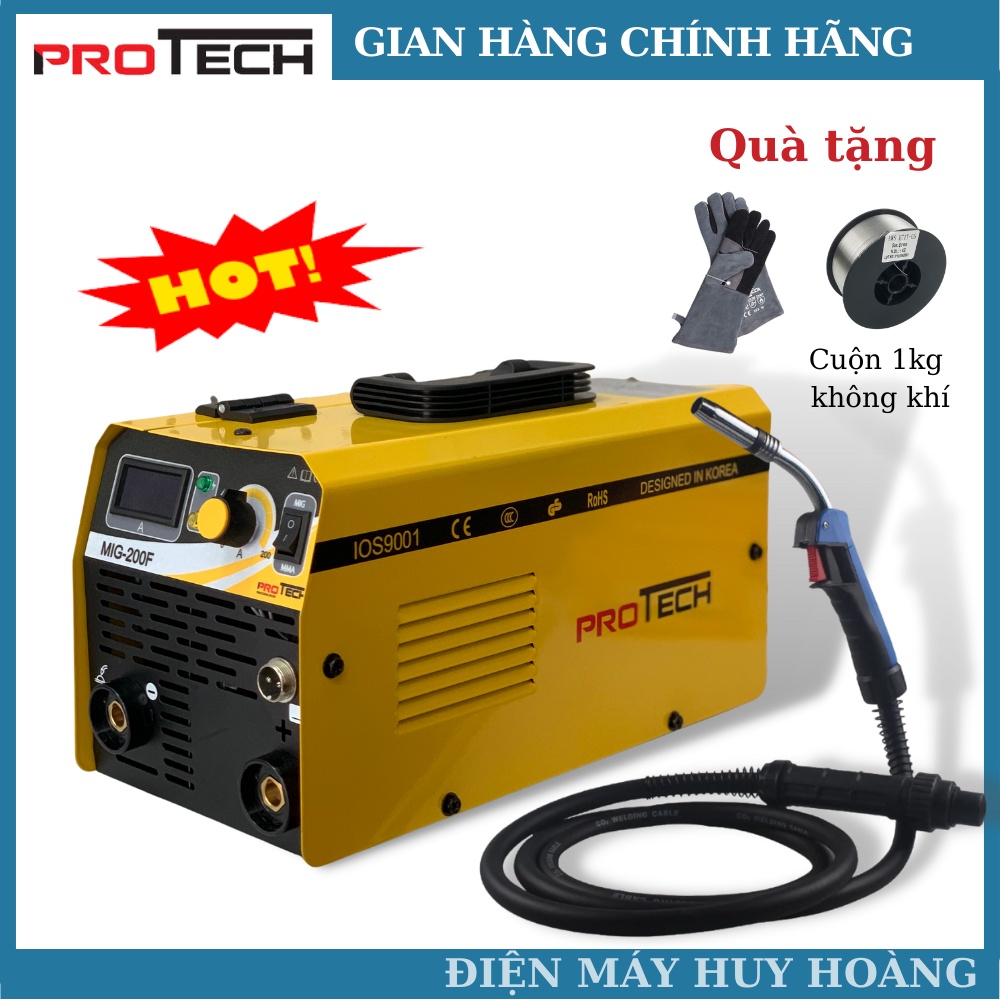 Máy hàn MIG không dùng khí Protech 200F cho gia đình và thợ 2 chức năng hàn mic và que