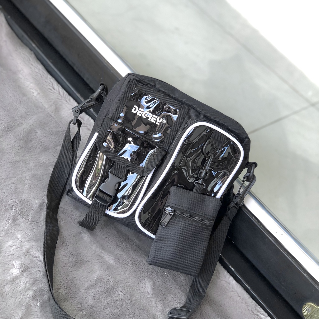 Túi đeo chéo Degrey Mini Shoulder Bag thời trang nam nữ đi chơi đi du lịch đen phong cách ulzzang local brand Gin Store