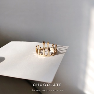 Nhẫn nữ độc lạ kiểu dáng chocolate chảy Jiwon