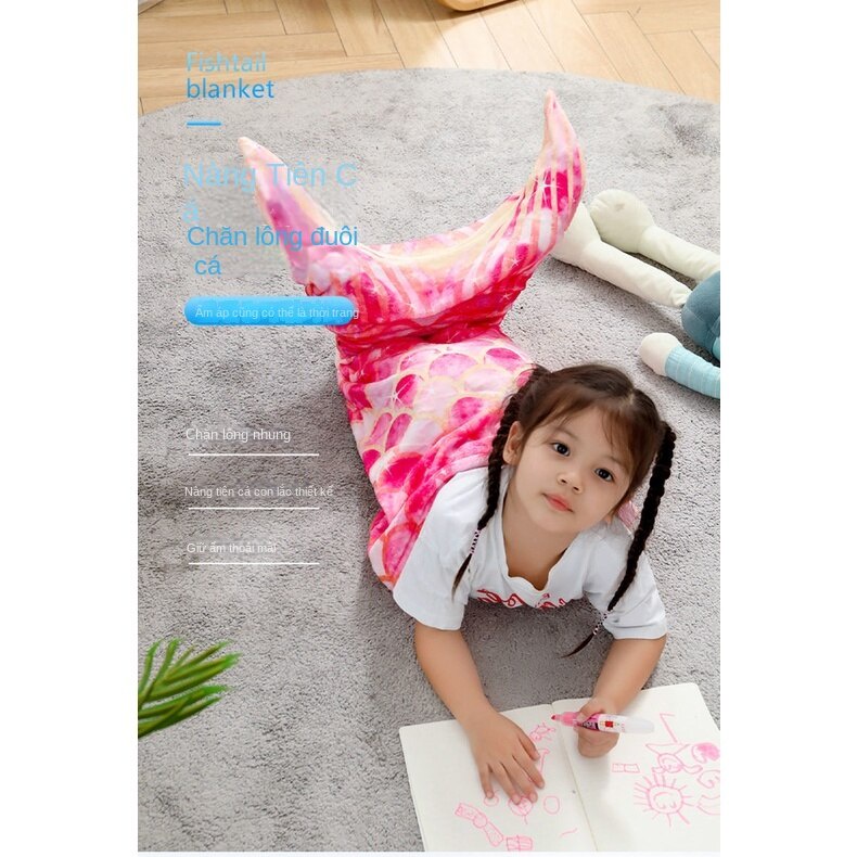 Chăn Ngủ Hình Đuôi Nàng Tiên Cá Thông Dụng Cho Người Lớn Và Trẻ Em